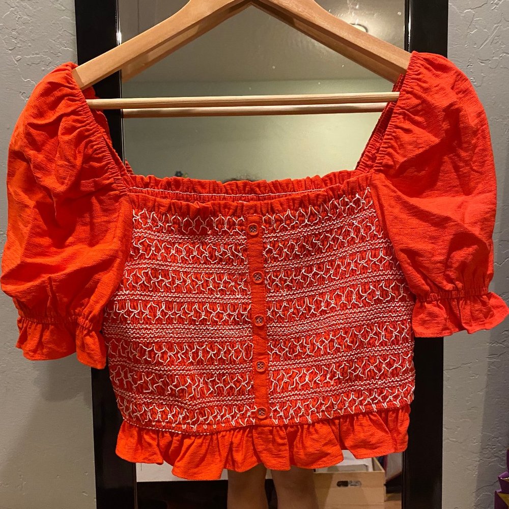 Lost + Wander Orange Crop Top